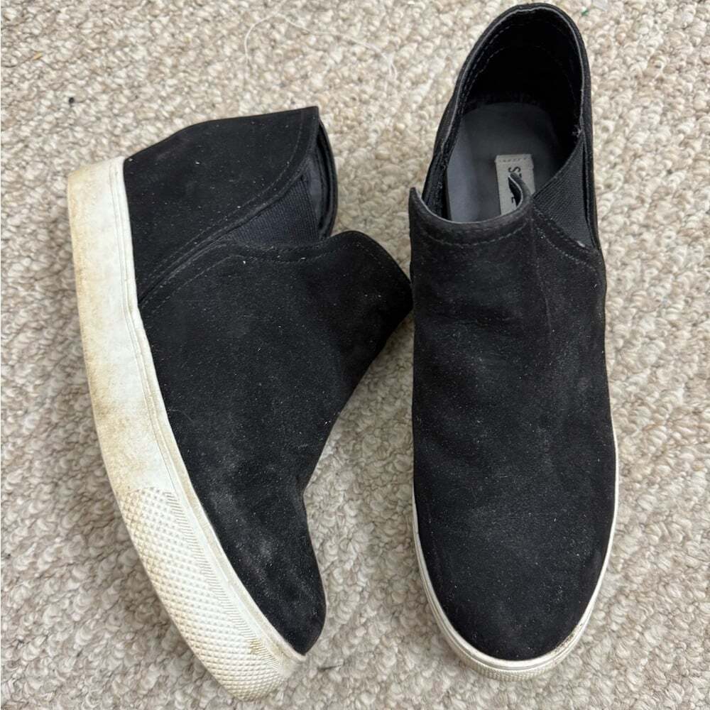 Steve Madden Wedgie Black Suede size 9 shoes